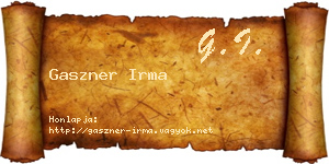 Gaszner Irma névjegykártya