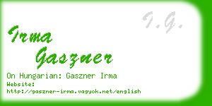irma gaszner business card